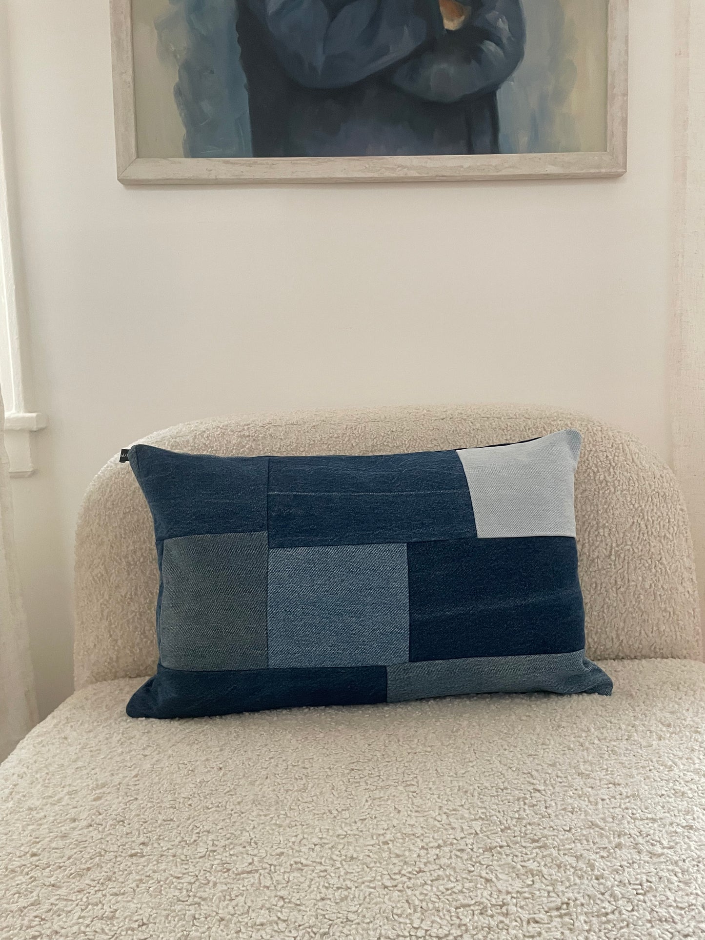 Denim Pillow Cover 14'' x 22''