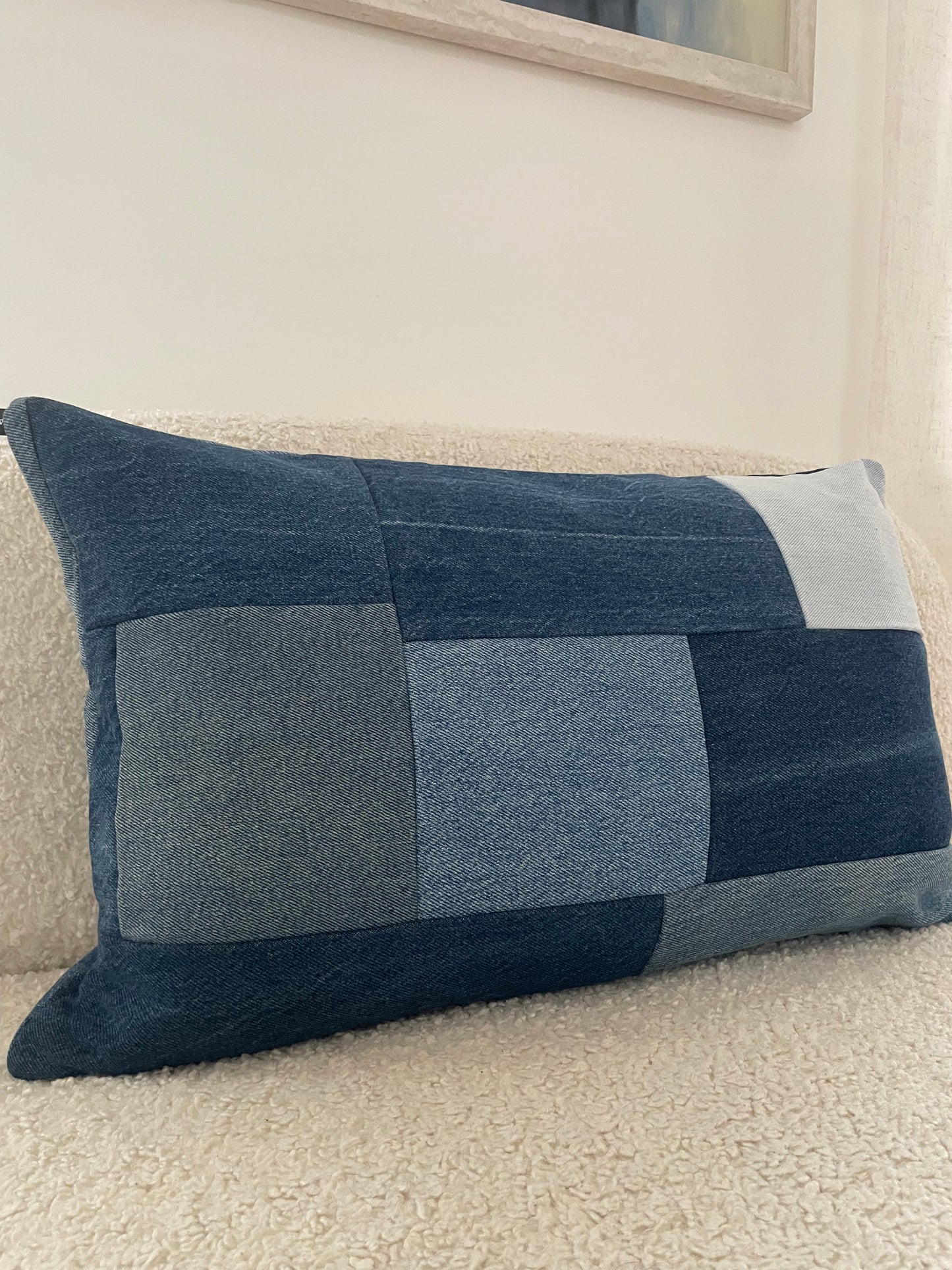 Denim Pillow Cover 14'' x 22''