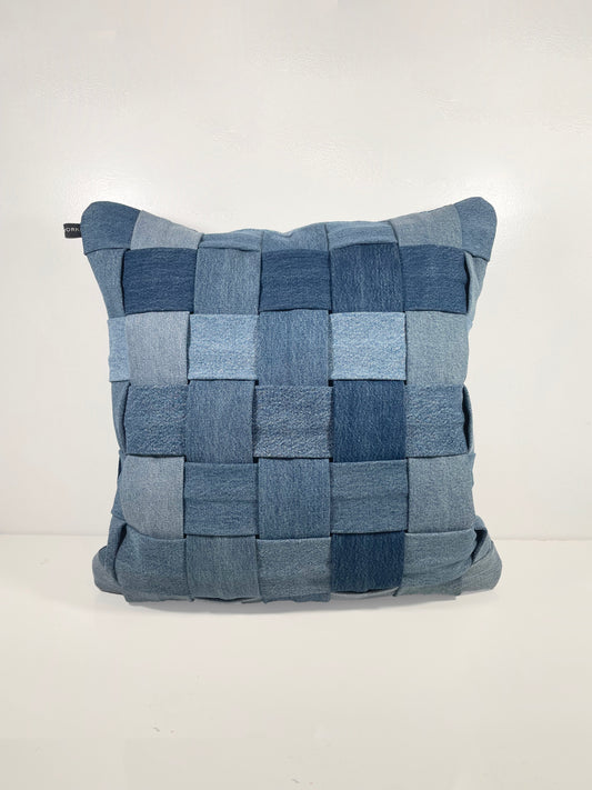 Denim Pillow Cover / Basketweave