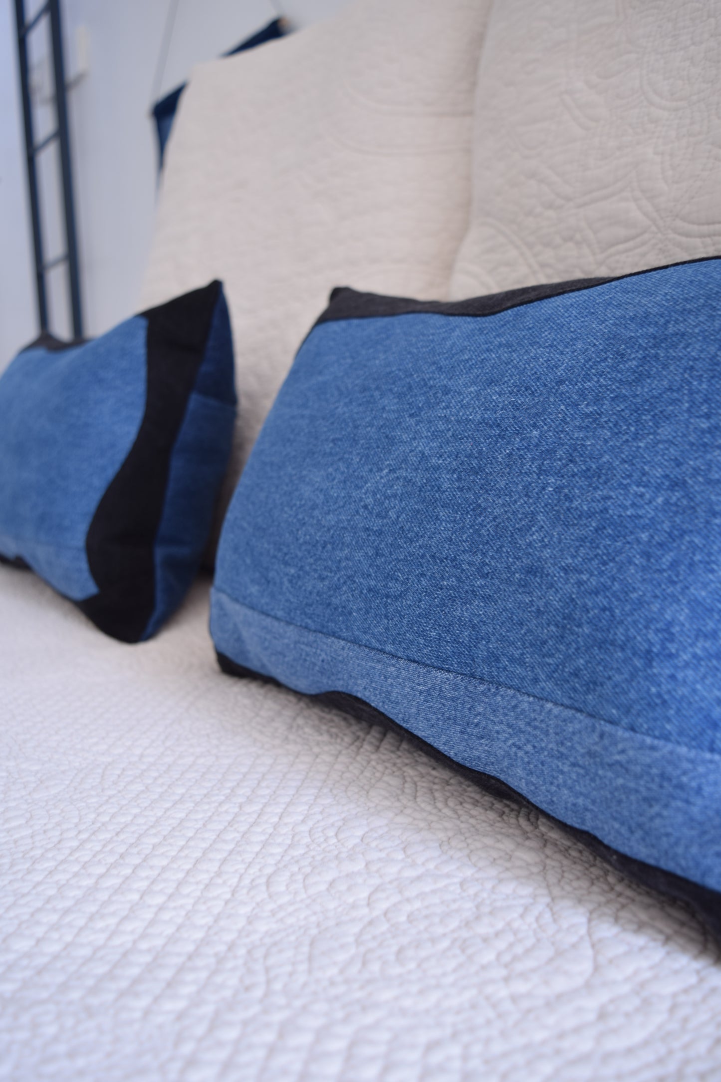 lumbar denim pillow cover 12'' x 20 ''