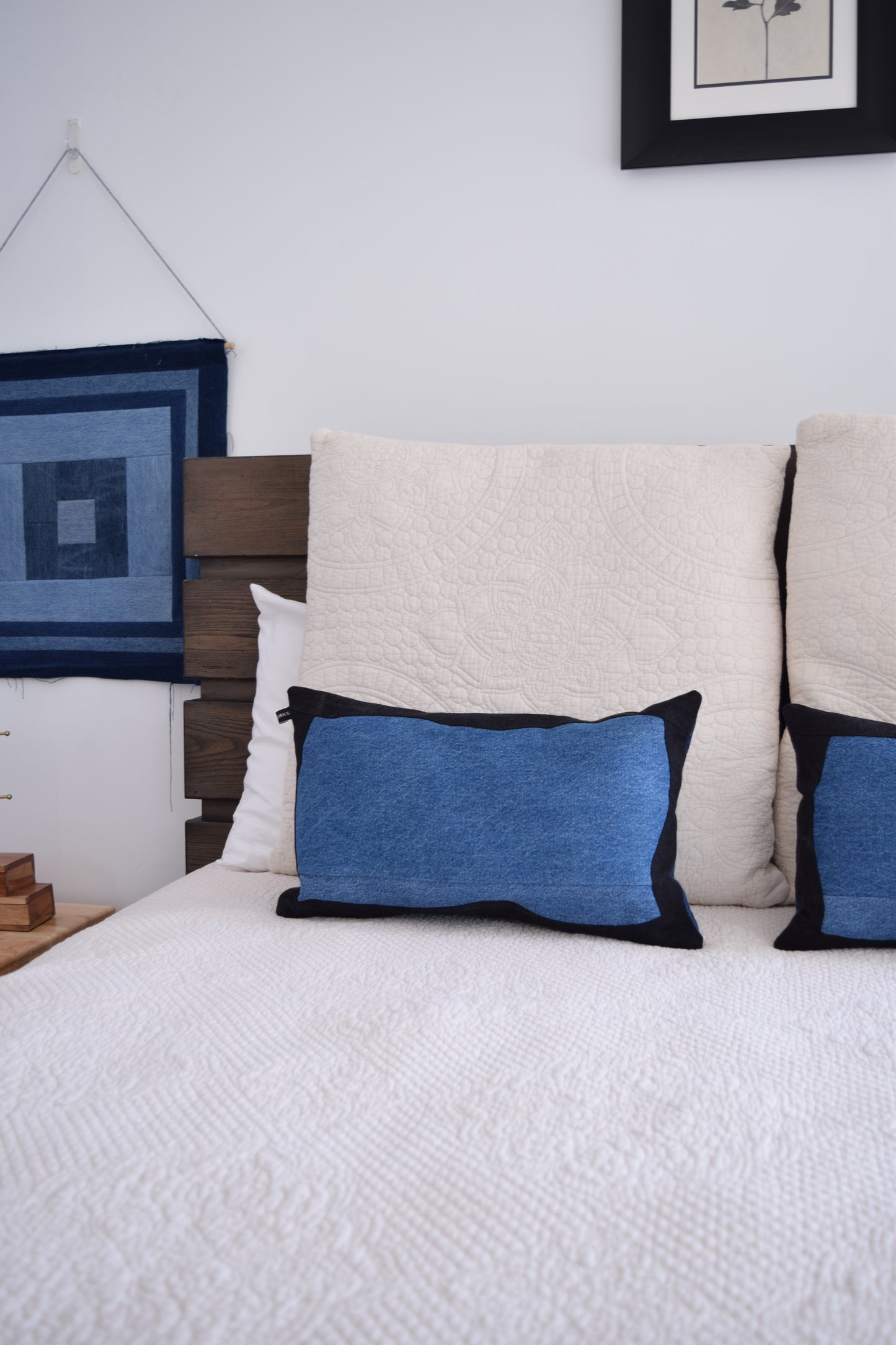 lumbar denim pillow cover 12'' x 20 ''