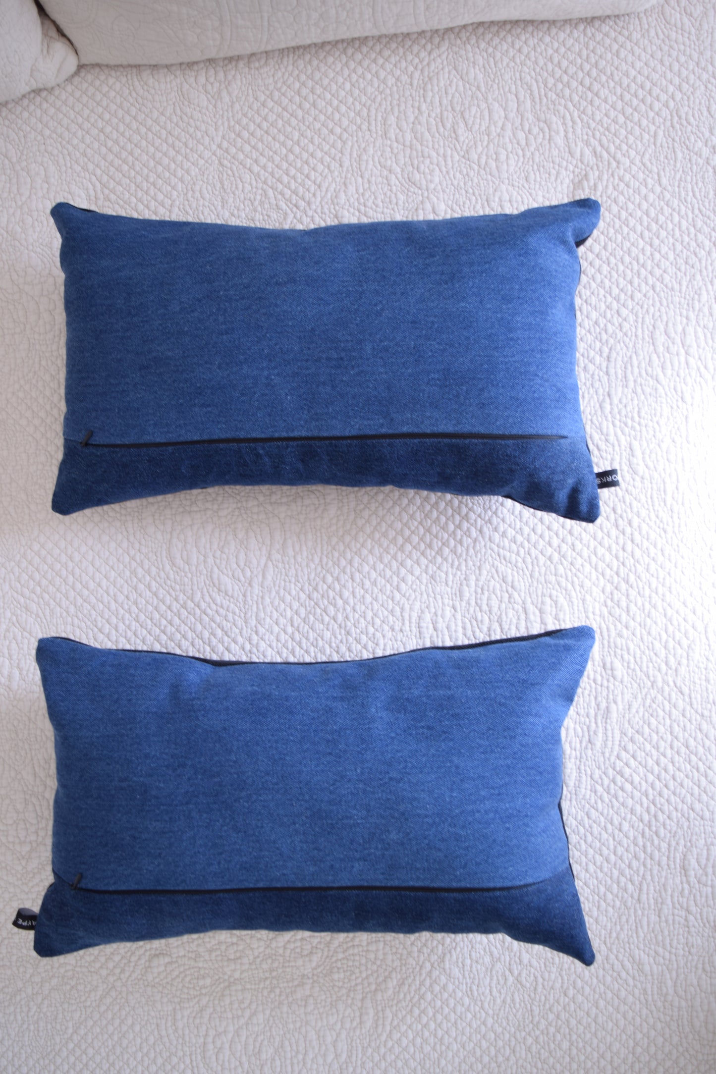 lumbar denim pillow cover 12'' x 20 ''