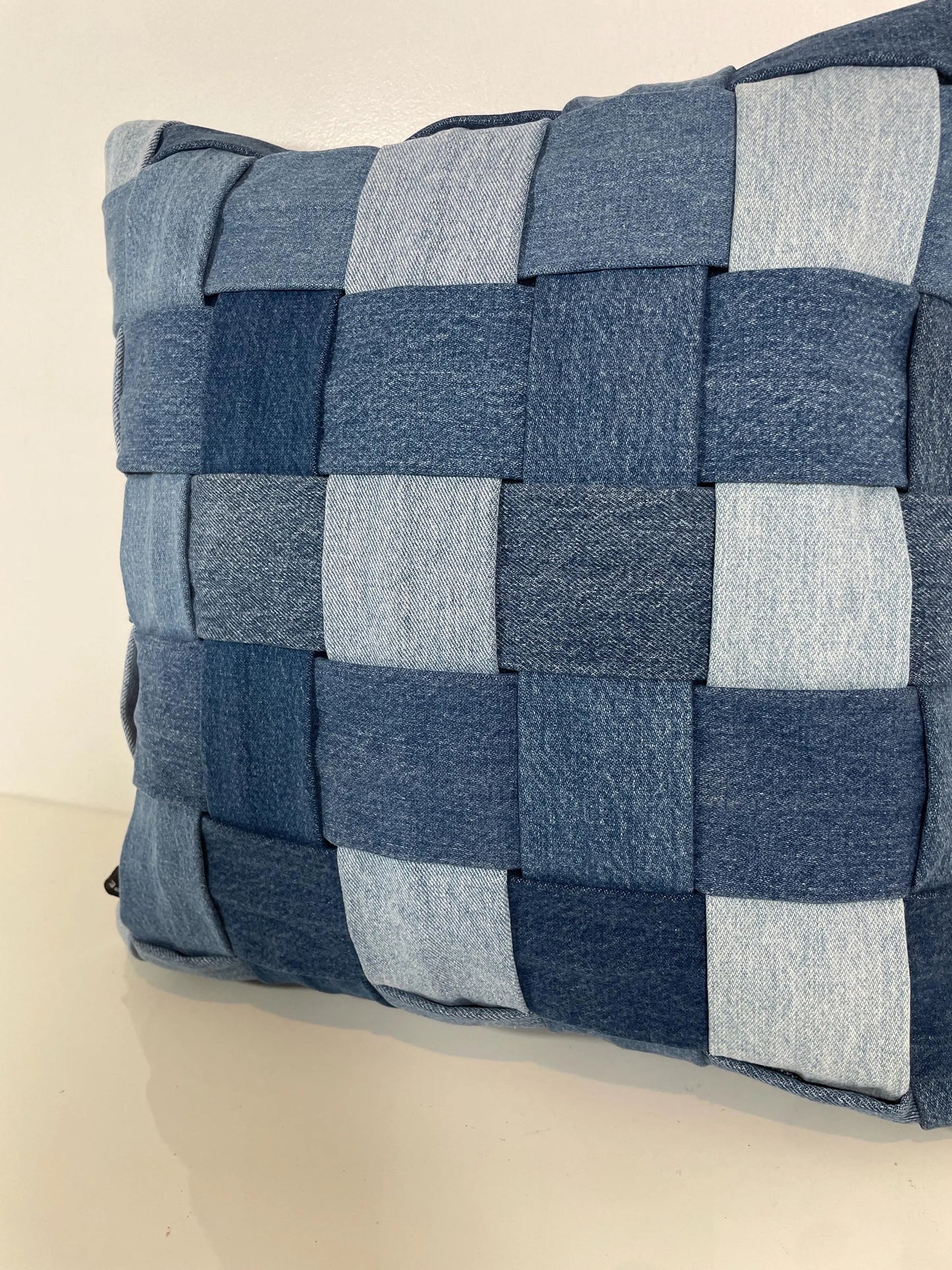 Denim Pillow Cover / Basketweave