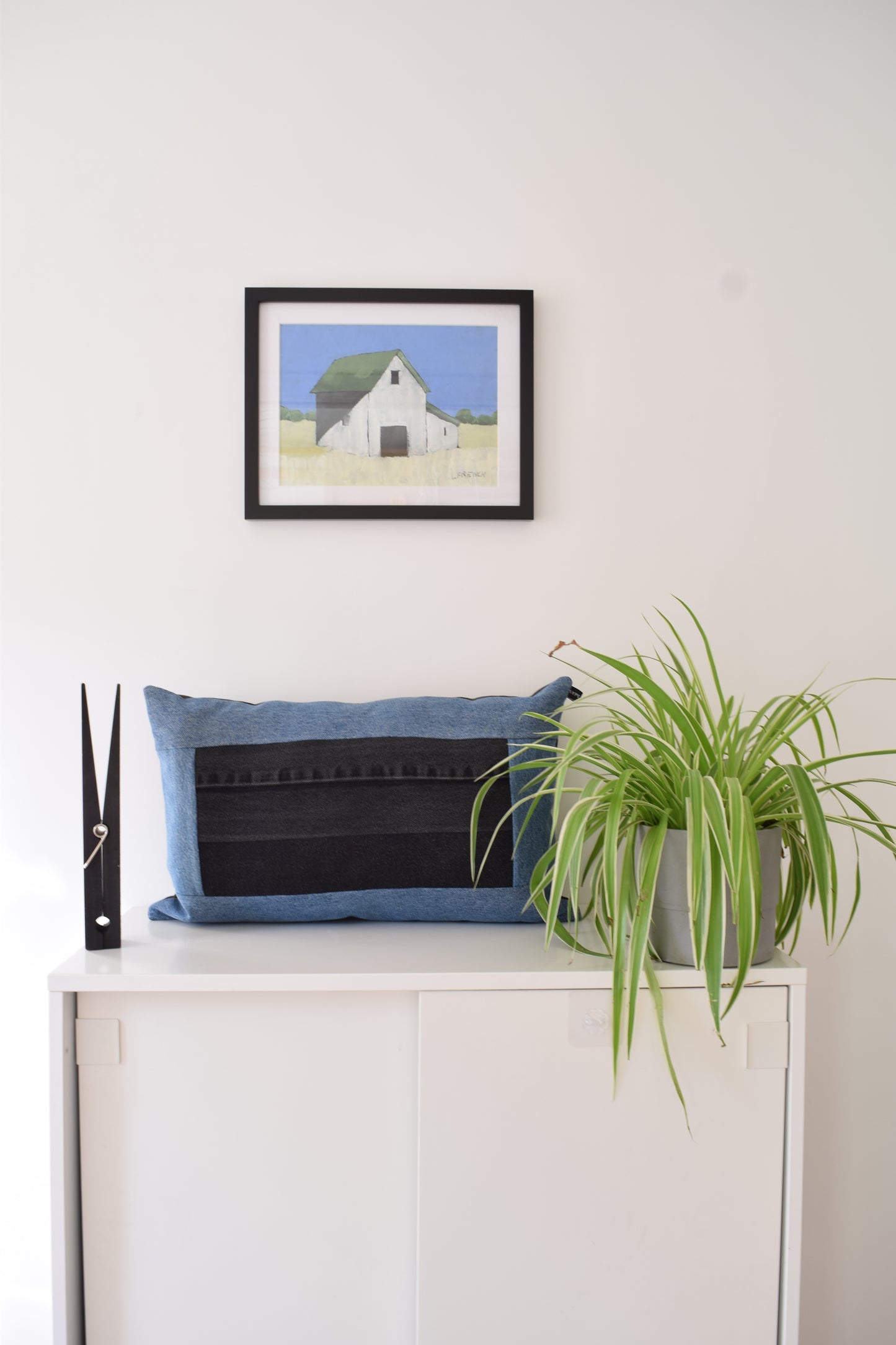 Denim pillow cover 14'' x 22''