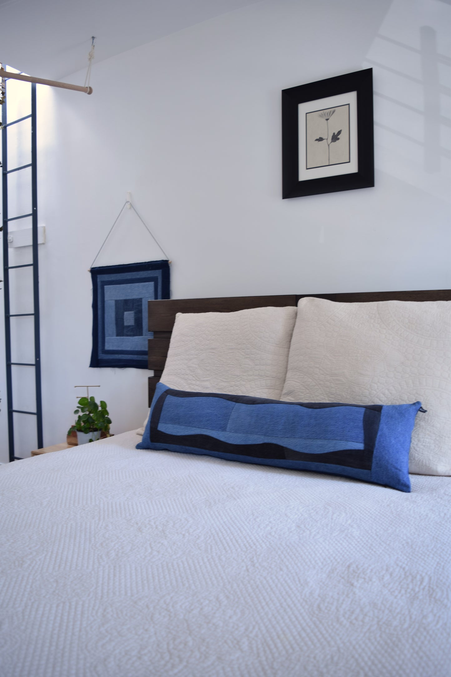 lumbar denim pillow cover 12'' x 40 ''