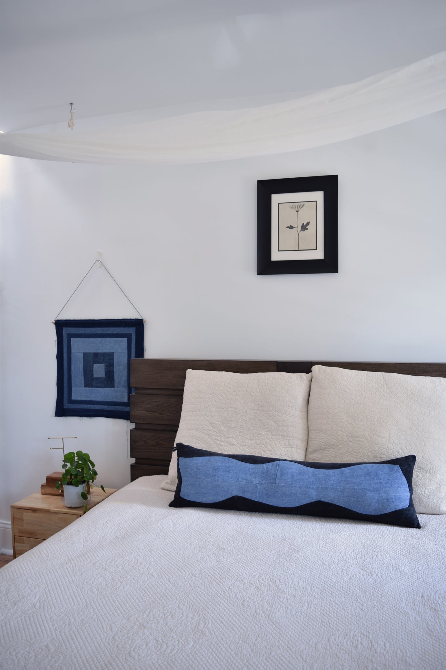 lumbar denim pillow cover 12'' x 40 ''