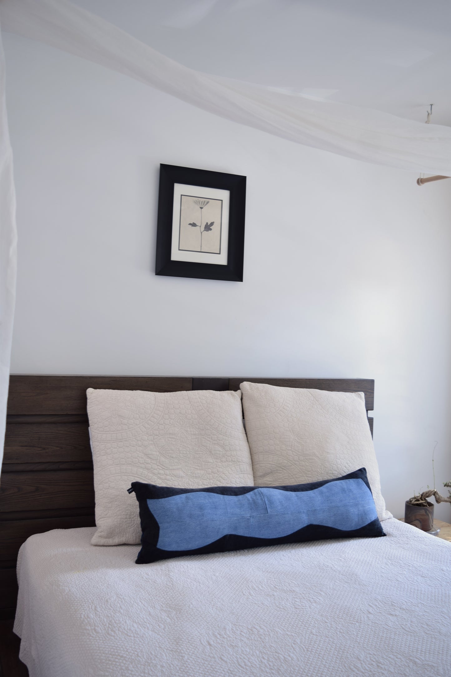 lumbar denim pillow cover 12'' x 40 ''