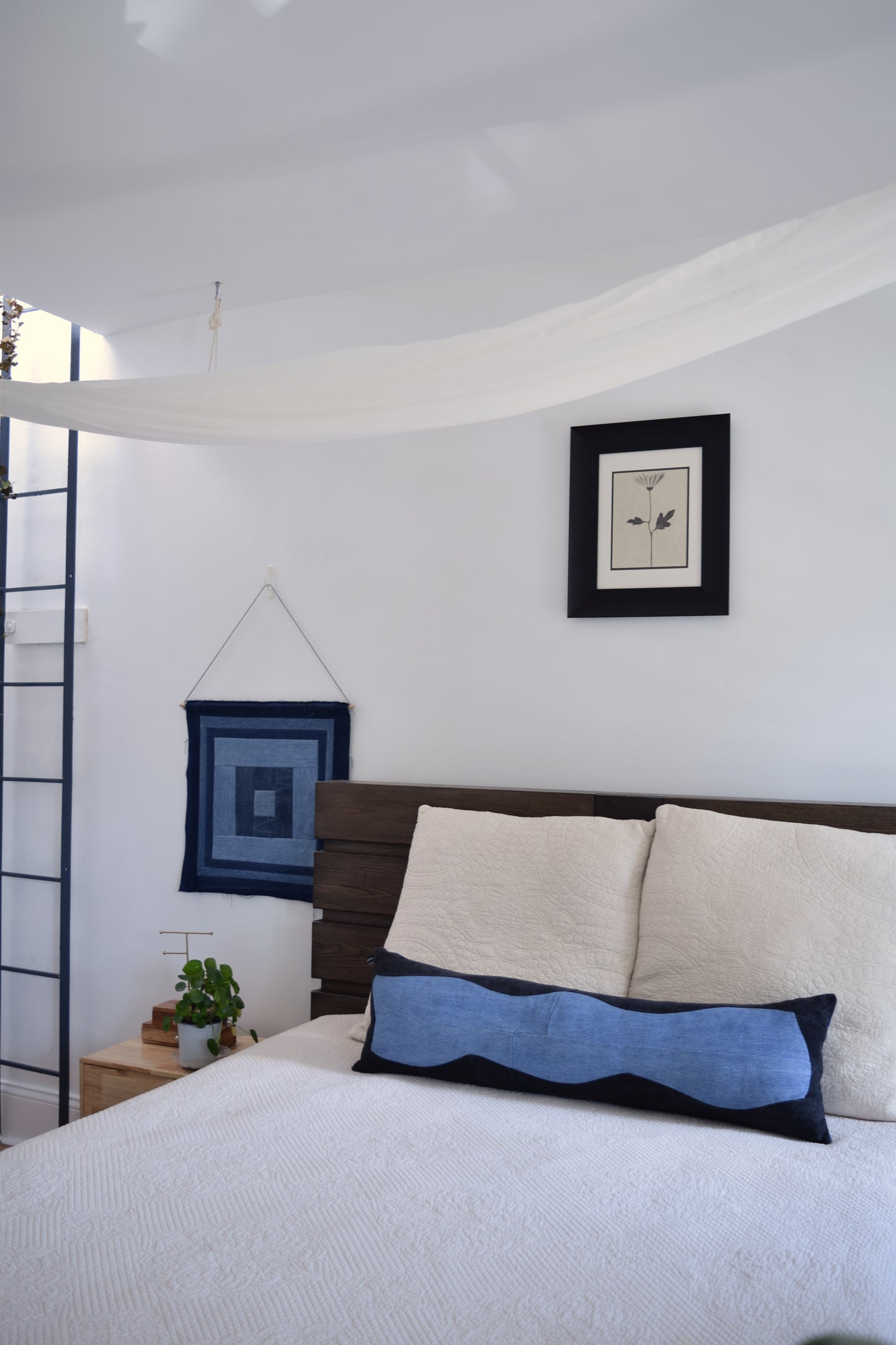 lumbar denim pillow cover 12'' x 40 ''