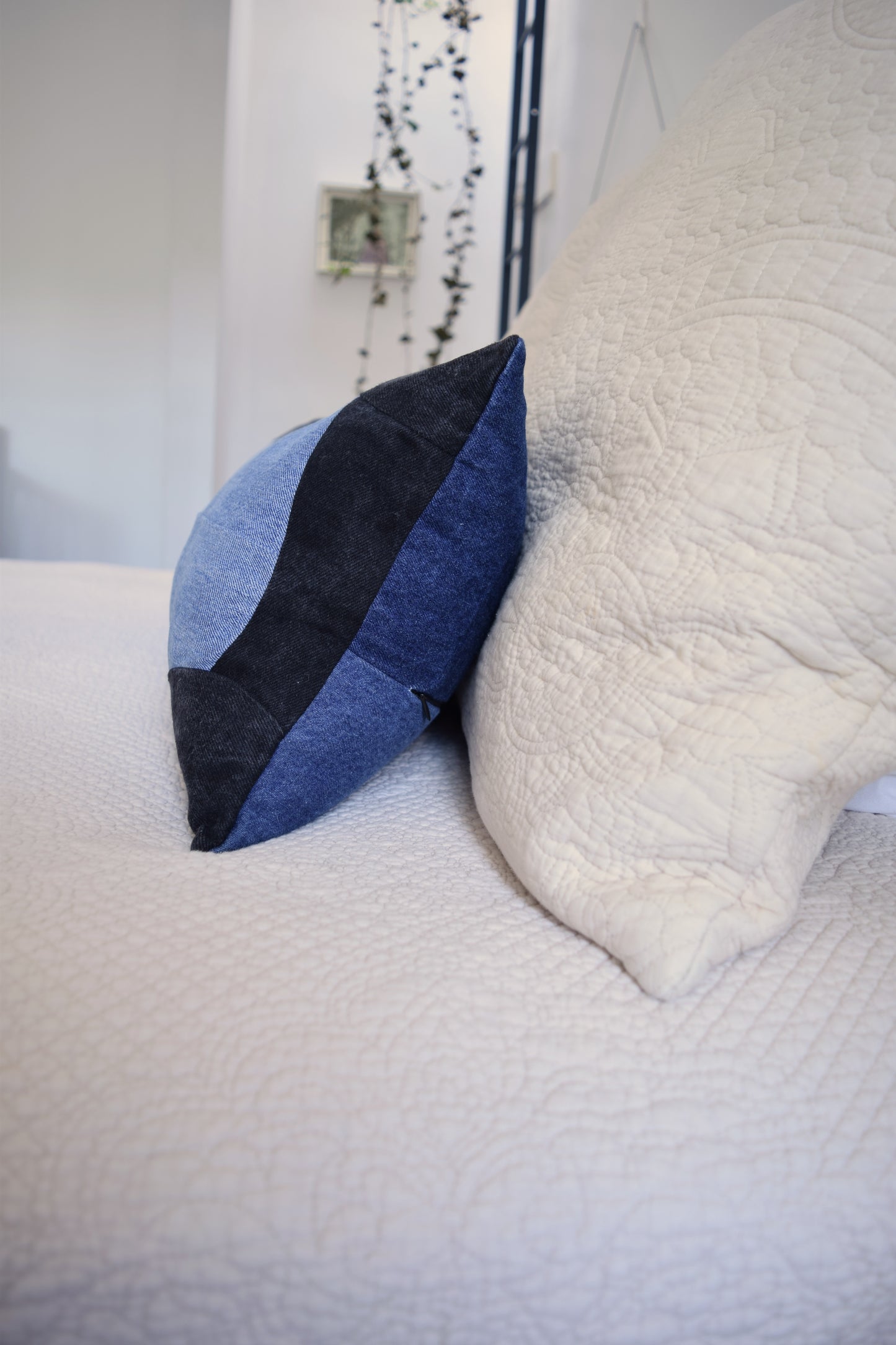 lumbar denim pillow cover 12'' x 40 ''