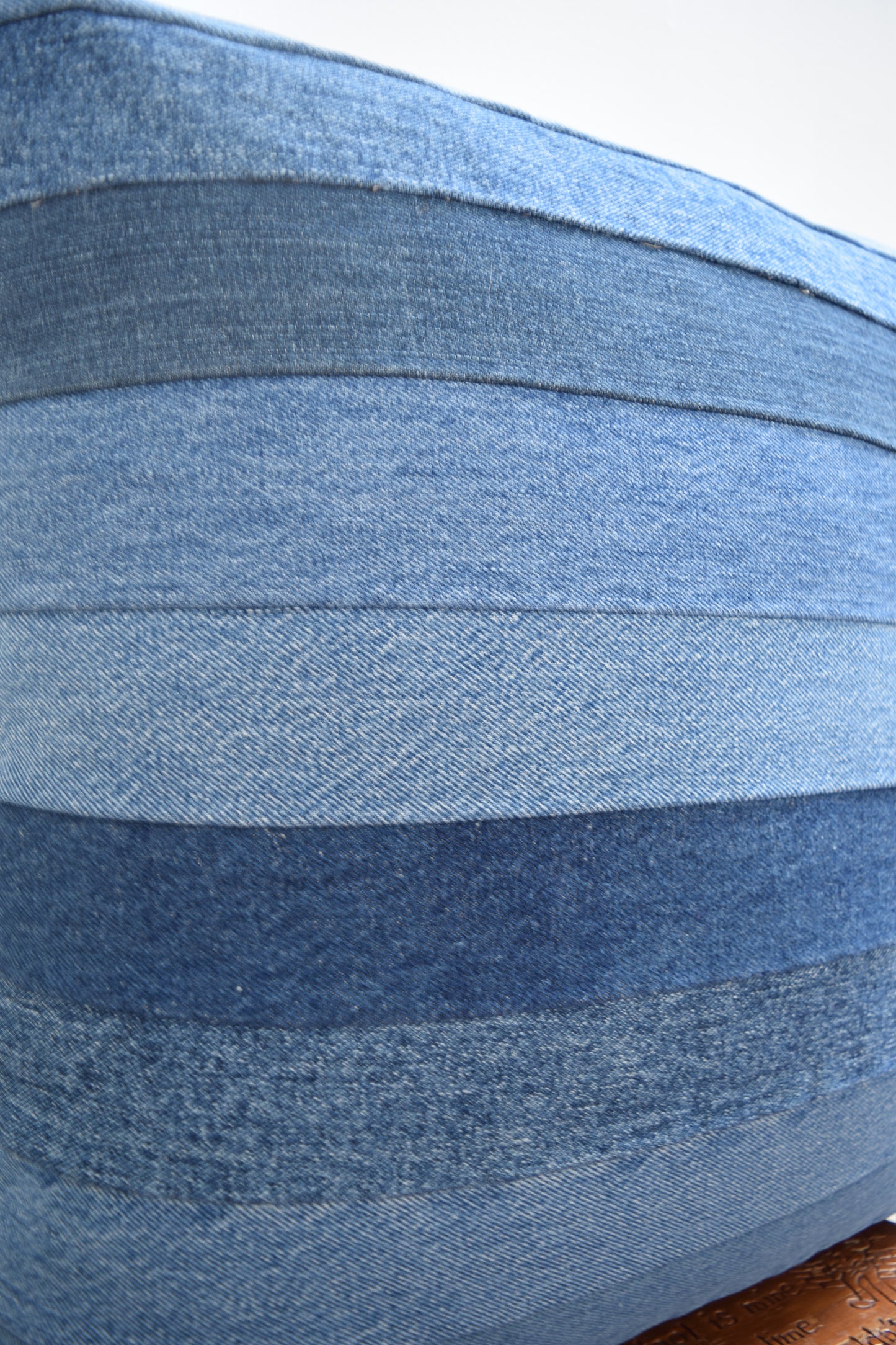 Striped denim pillow cover 20'' x 20''