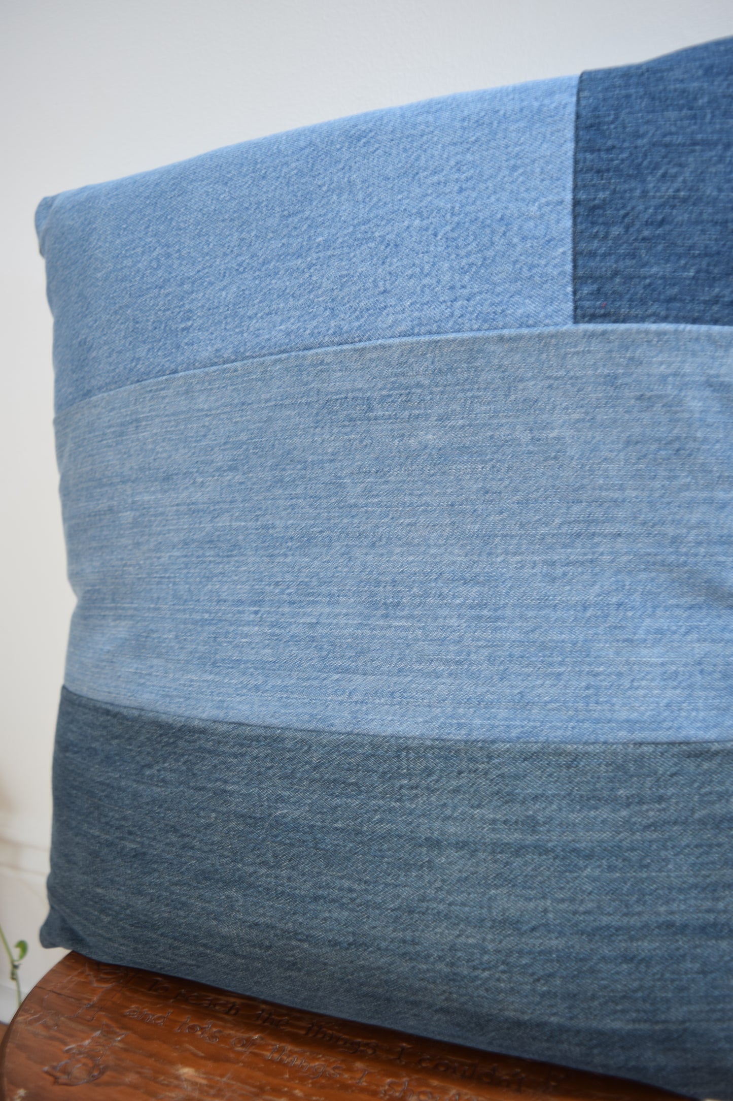 Striped Denim Pillow Cover 20'' x 20''