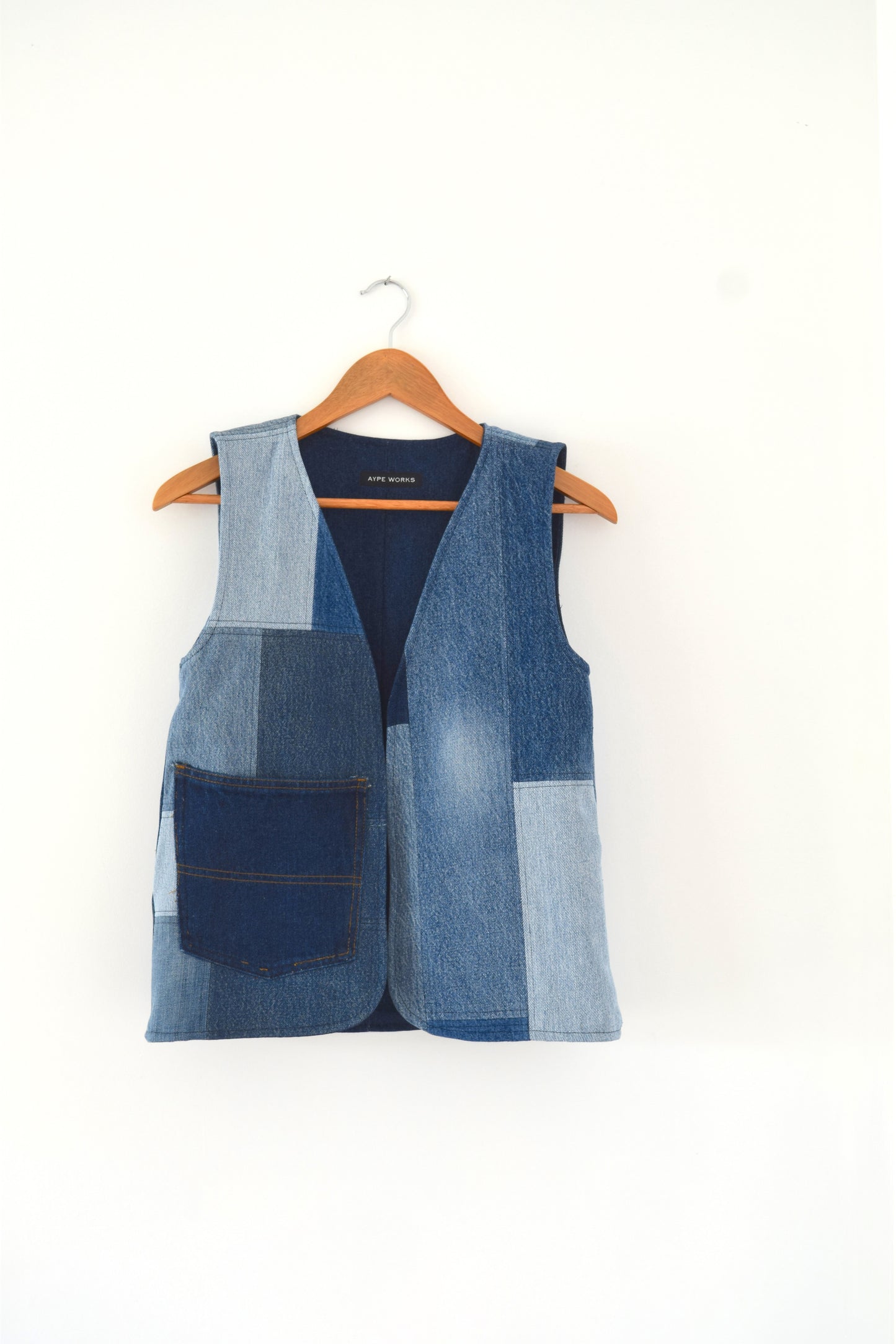 the denim vest -XS