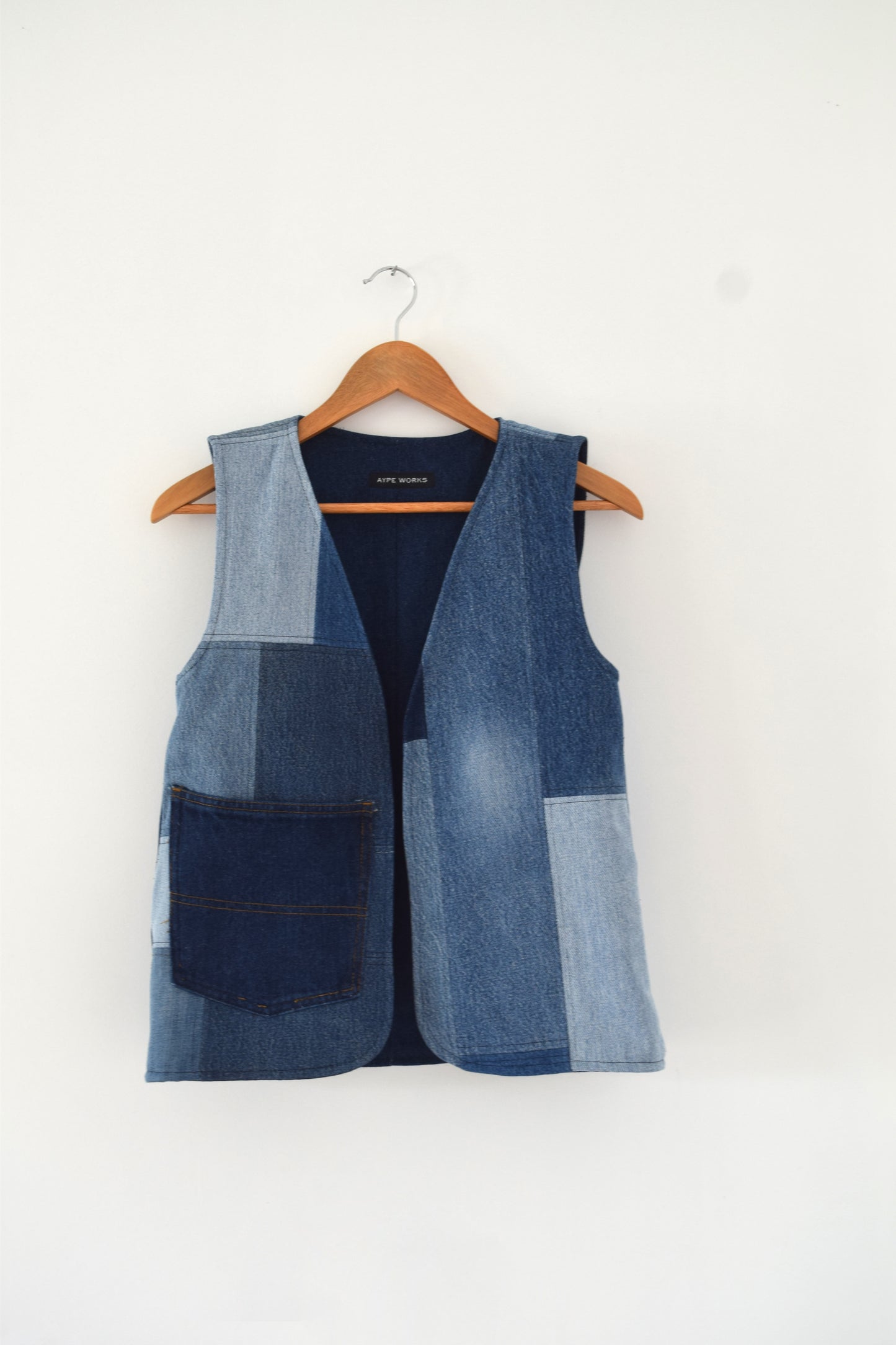 the denim vest -XS