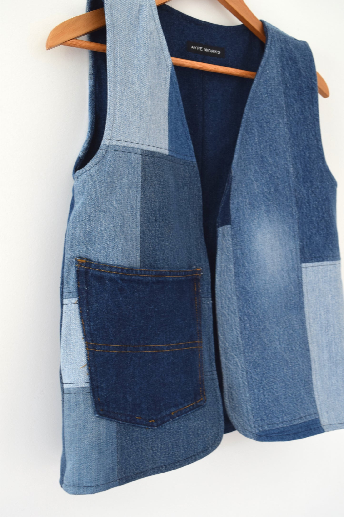 the denim vest -XS