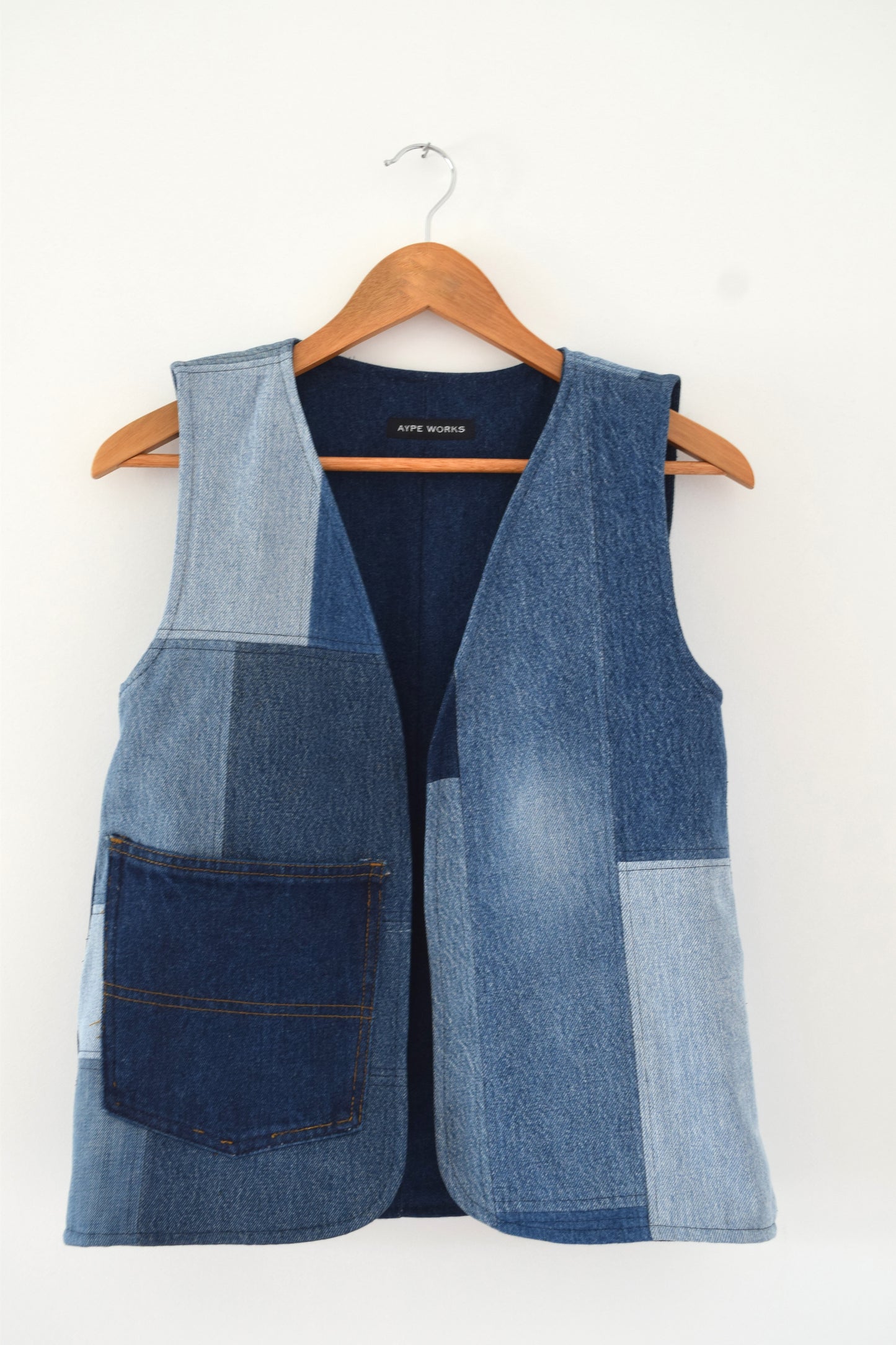 the denim vest -XS